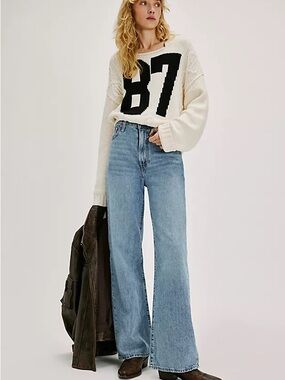 Free People x Levi’s Light Blue High-Rise Wide-Leg Jeans